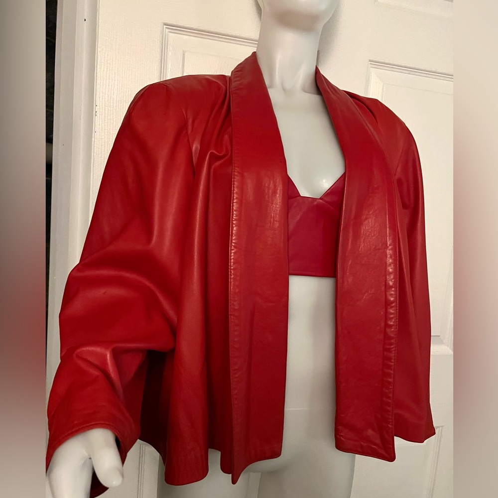 Vintage Maxima Genuine Leather Jacket Red Size M